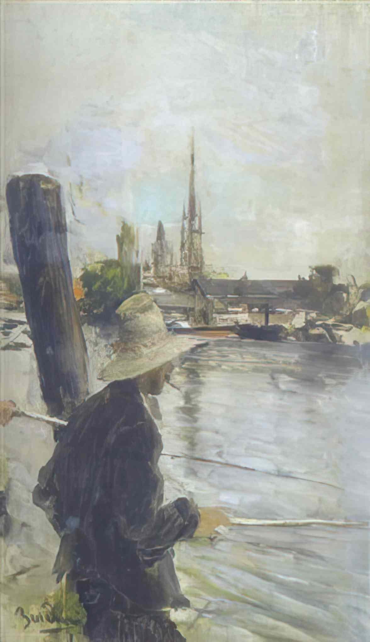Giovanni Boldini parigi pescatore alla lenza Art A4 Photo Print