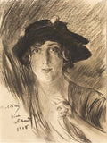 Giovanni Boldini ritratto di giovane donna con cappello Art A4 Photo Print