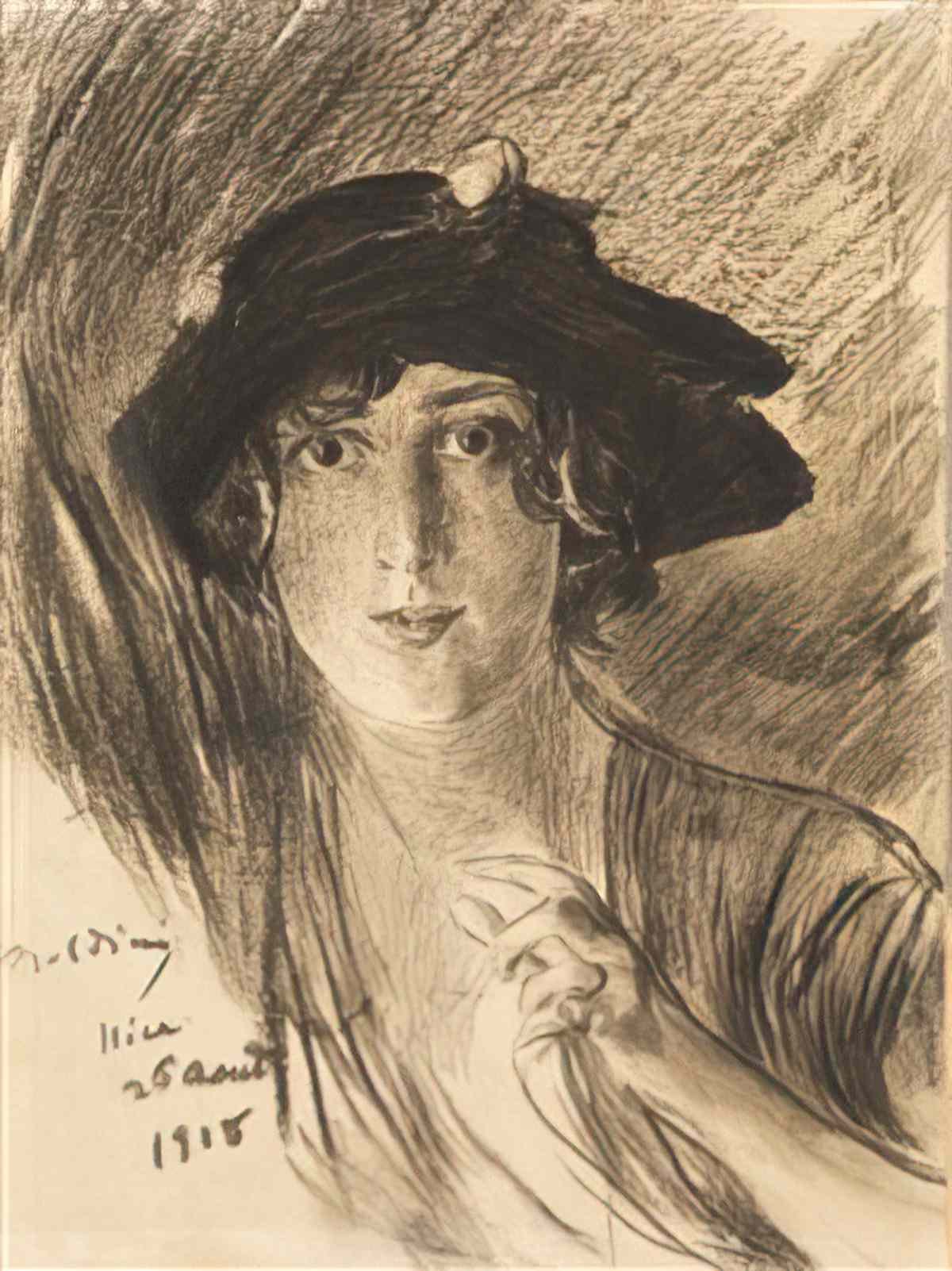 Giovanni Boldini ritratto di giovane donna con cappello Art A4 Photo Print