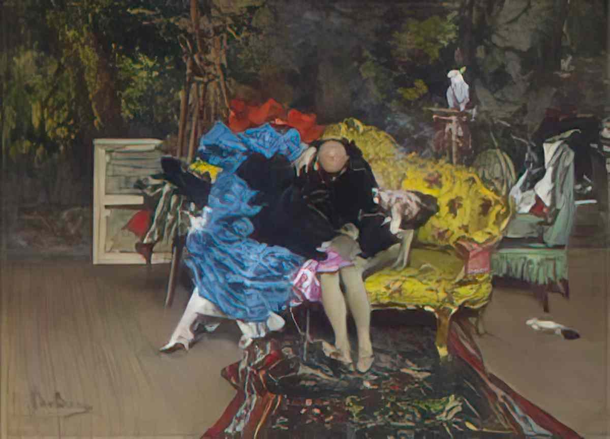 Giovanni Boldini the model and mannequin berthe in the studio Art A4 Photo Print