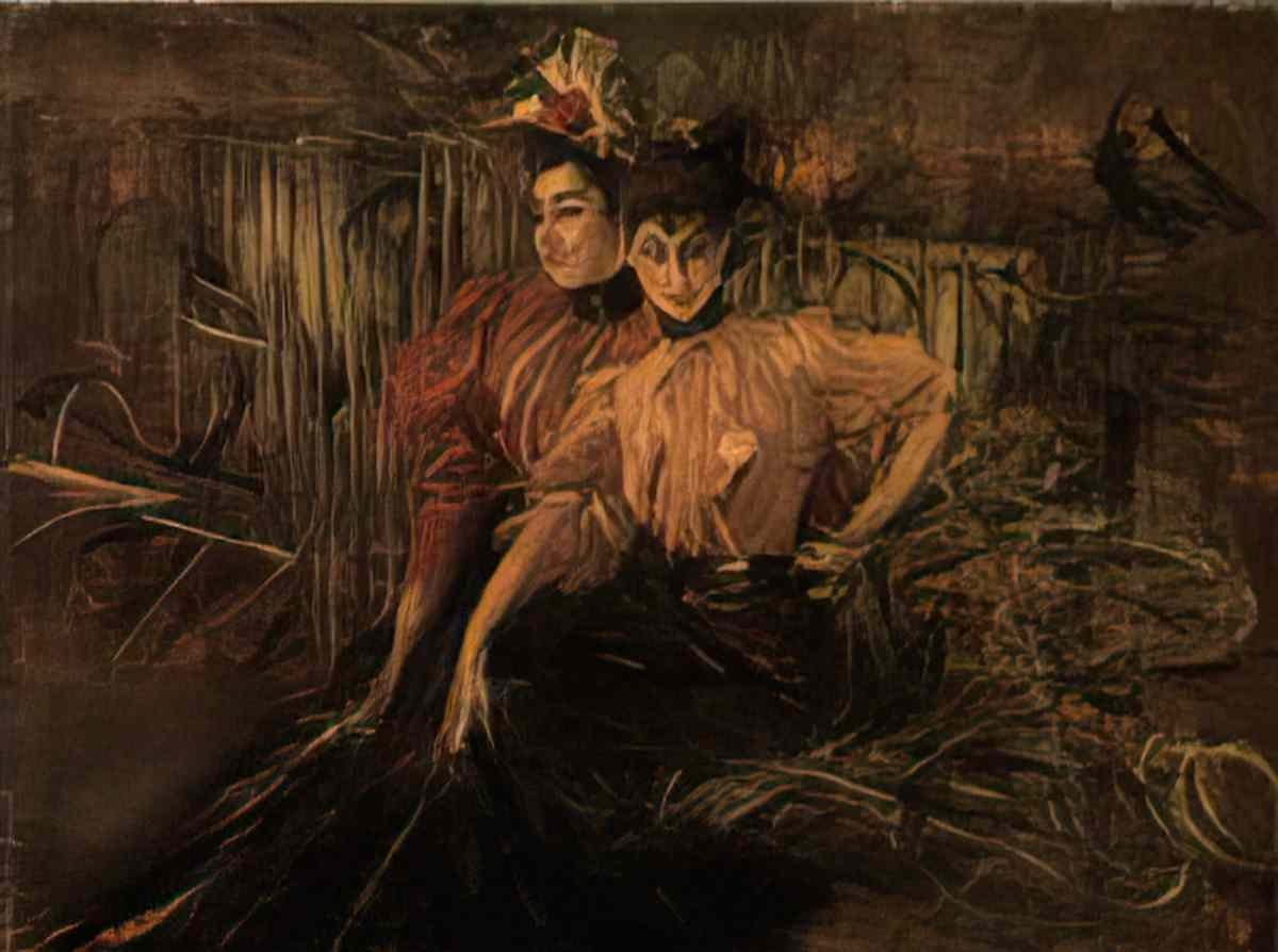 Giovanni Boldini two young girls seated on a bench Art A4 Photo Print