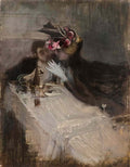 Giovanni Boldini un couple au restaurant Art A4 Photo Print