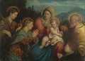 Giovanni Cariani The Holy Family with Saints and a Donor A4 Photo Print