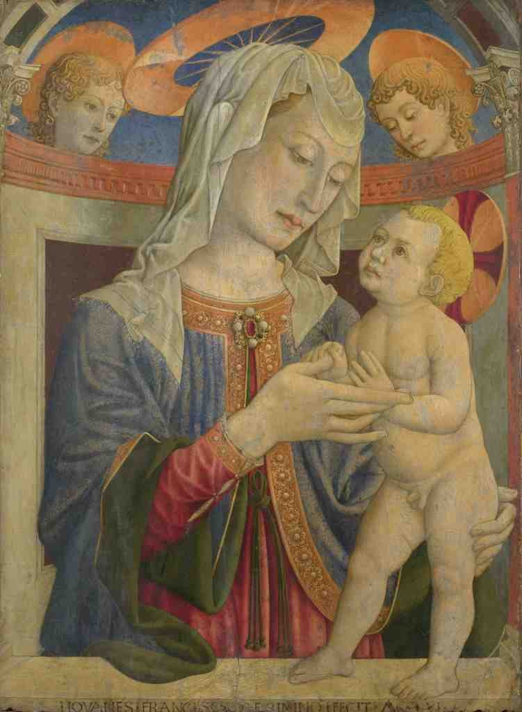Giovanni Francesco da Rimini The Virgin and Child with Two Angels A4 Photo Print