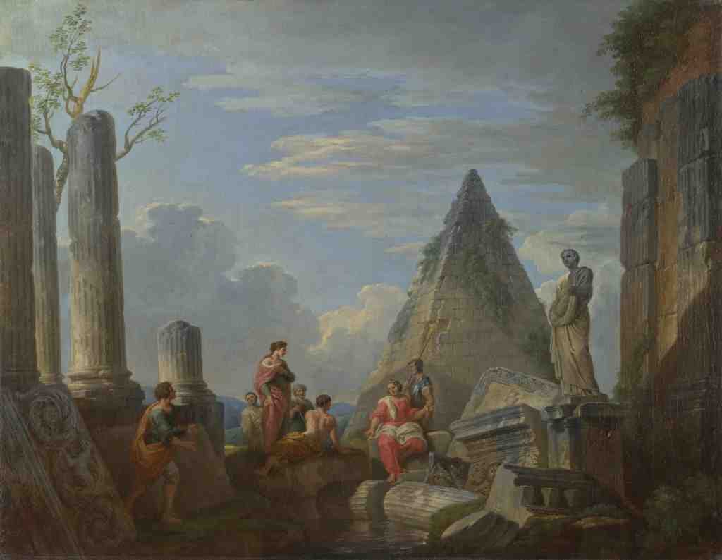 Giovanni Paolo Panini Roman Ruins with Figures A4 Photo Print