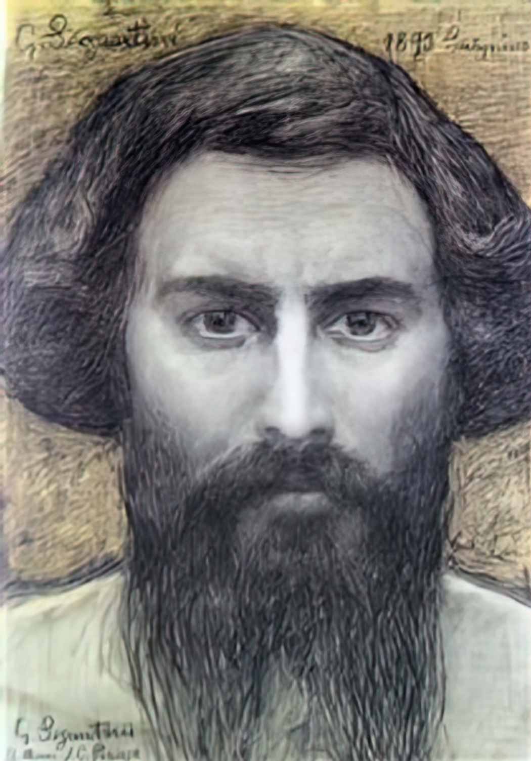 Giovanni Segantini segantini selbstportrait1893 Art A4 Photo Print