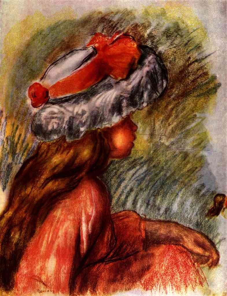 Girl Head Renoir A4 Photo Print