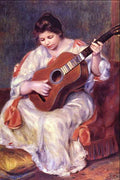 Girl Playing Guitar Renoir Impressionism A4 Photo Print