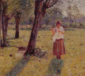Girl Sewing A4 Photo Print