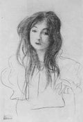Girl With Long Hair Klimt A4 Photo Print