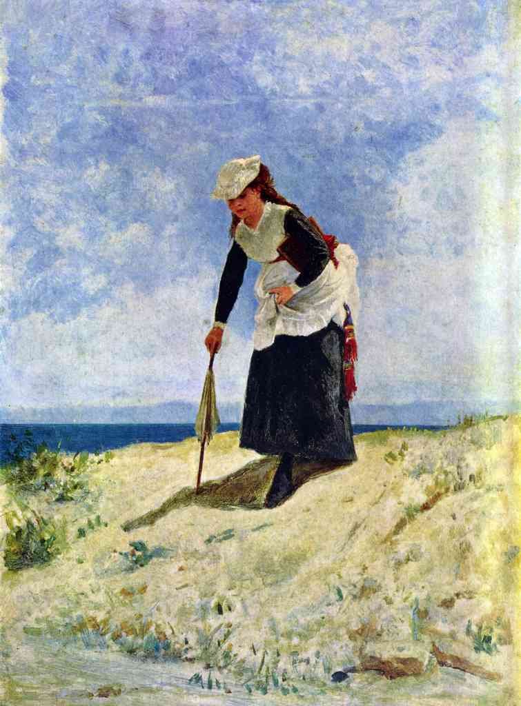 Girls At The Beach De Nittis A4 Photo Print