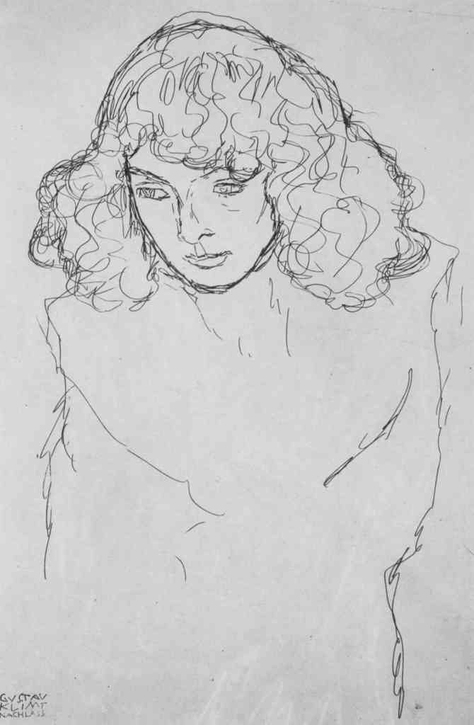 Girls Head Klimt A4 Photo Print