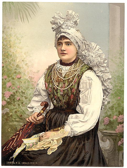 Girls in native costume Carniola Vintage A4 Photo Print