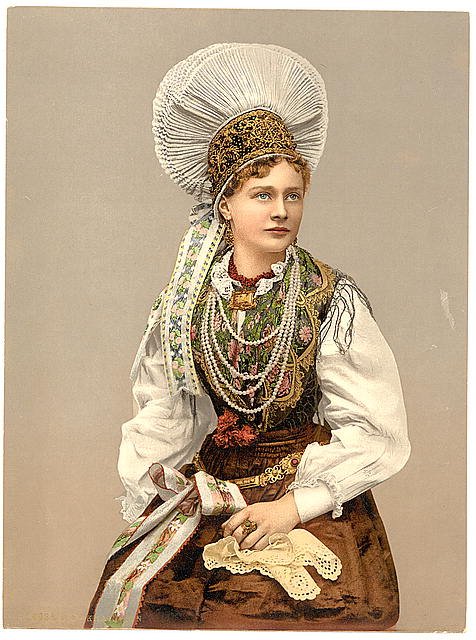 Girls in native costume II Carniola Vintage A4 Photo Print