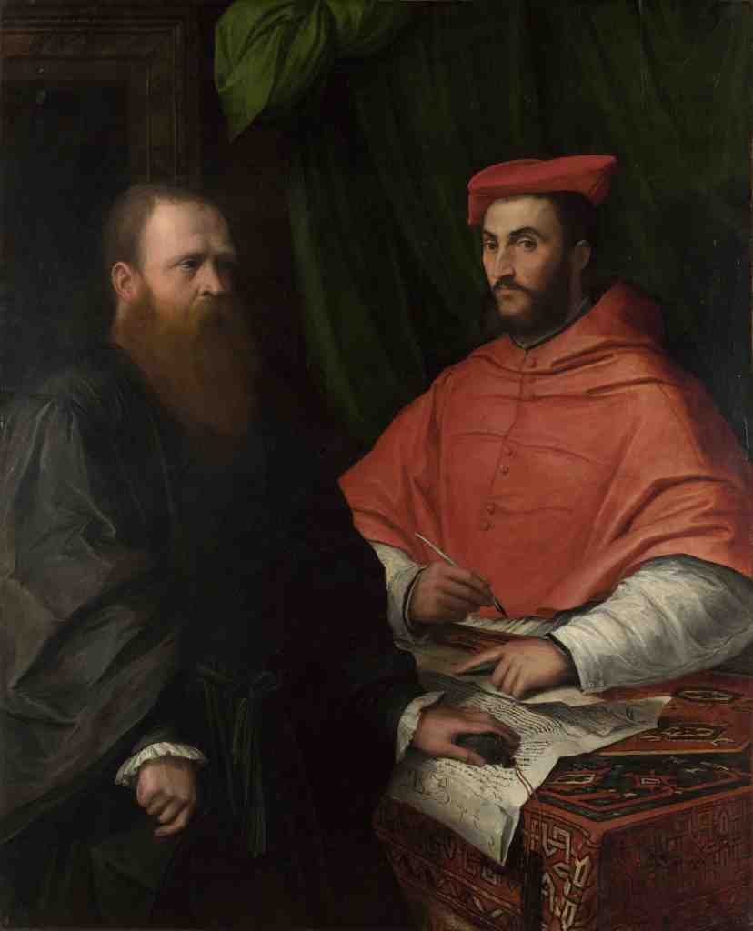 Girolamo da Carpi Cardinal Ippolito de Medici and Monsignor Mario Bracci A4 Photo Print
