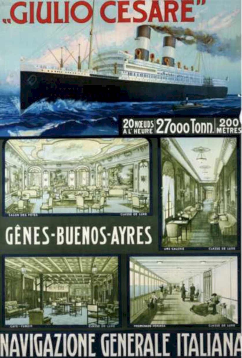 Giulio Cesare Ship Vintage Retro Advert Ads A4 Photo Print