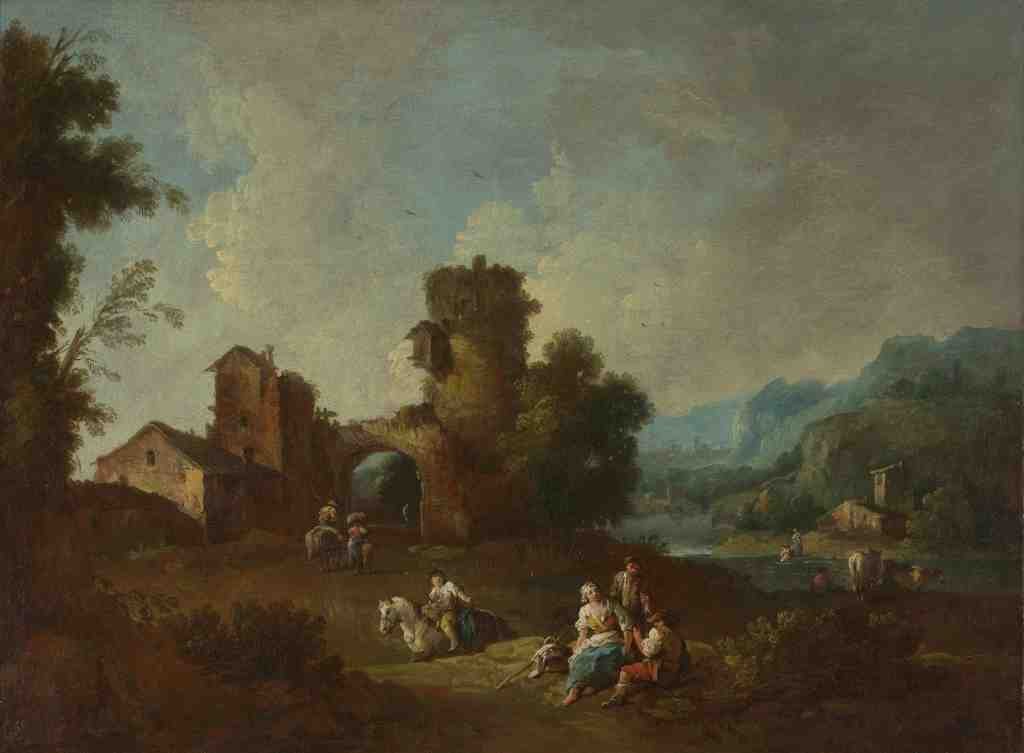 Giuseppe Zais Landscape with a Ruined Tower A4 Photo Print