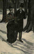 Glackens W 1870 1938 Santa Clauss Partner 1899 Gathering holly A4 Photo Print