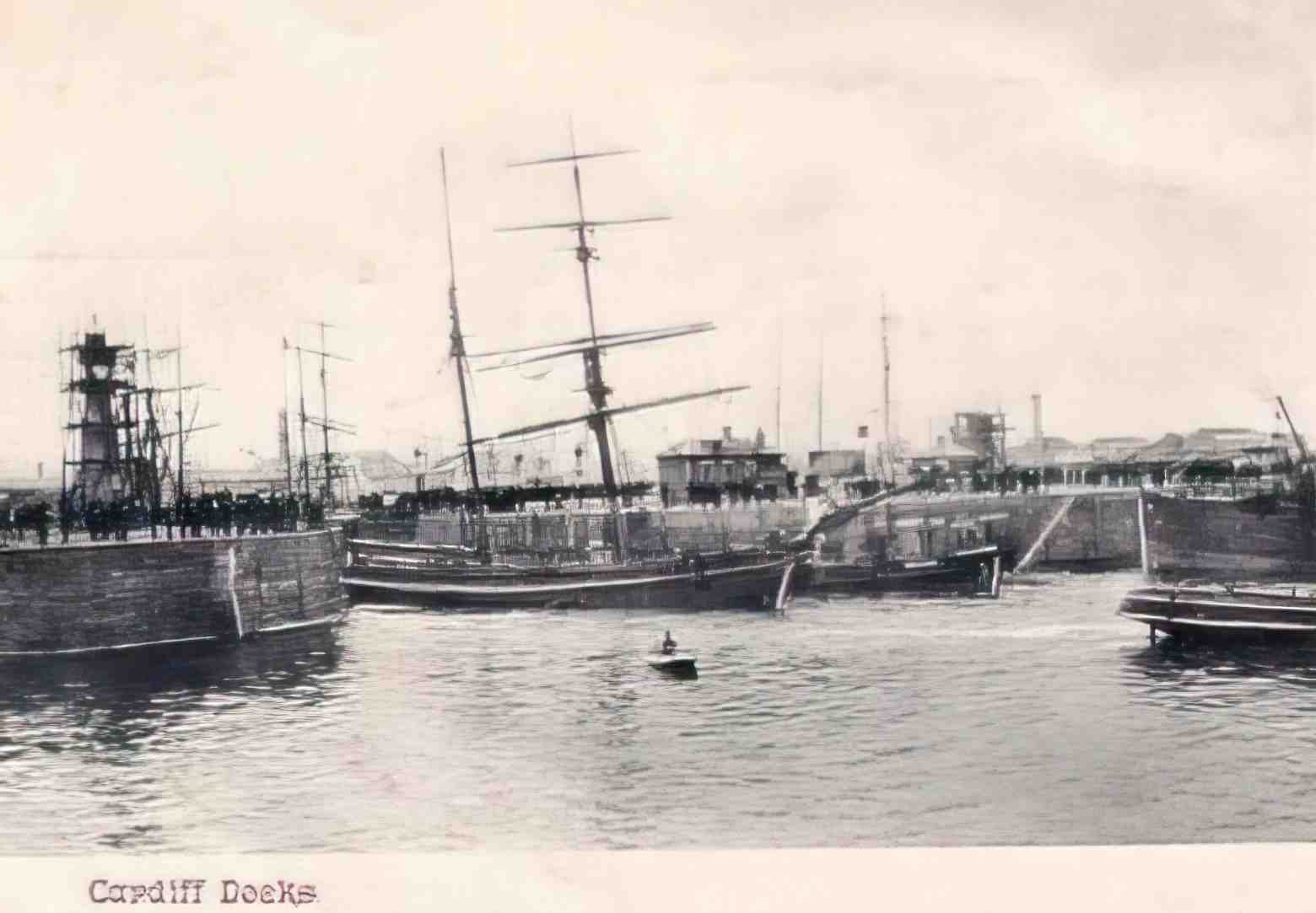 Glamorganshire Cardiff Docks 1900s Vintage A4 Photo Print