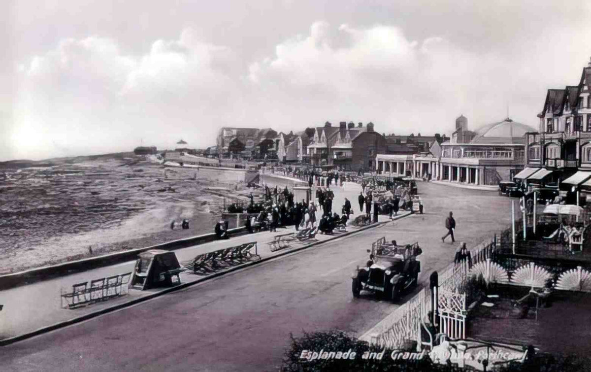 Glamorganshire Porthcawl Esplanade & Grand Pavilion Vintage A4 Photo Print