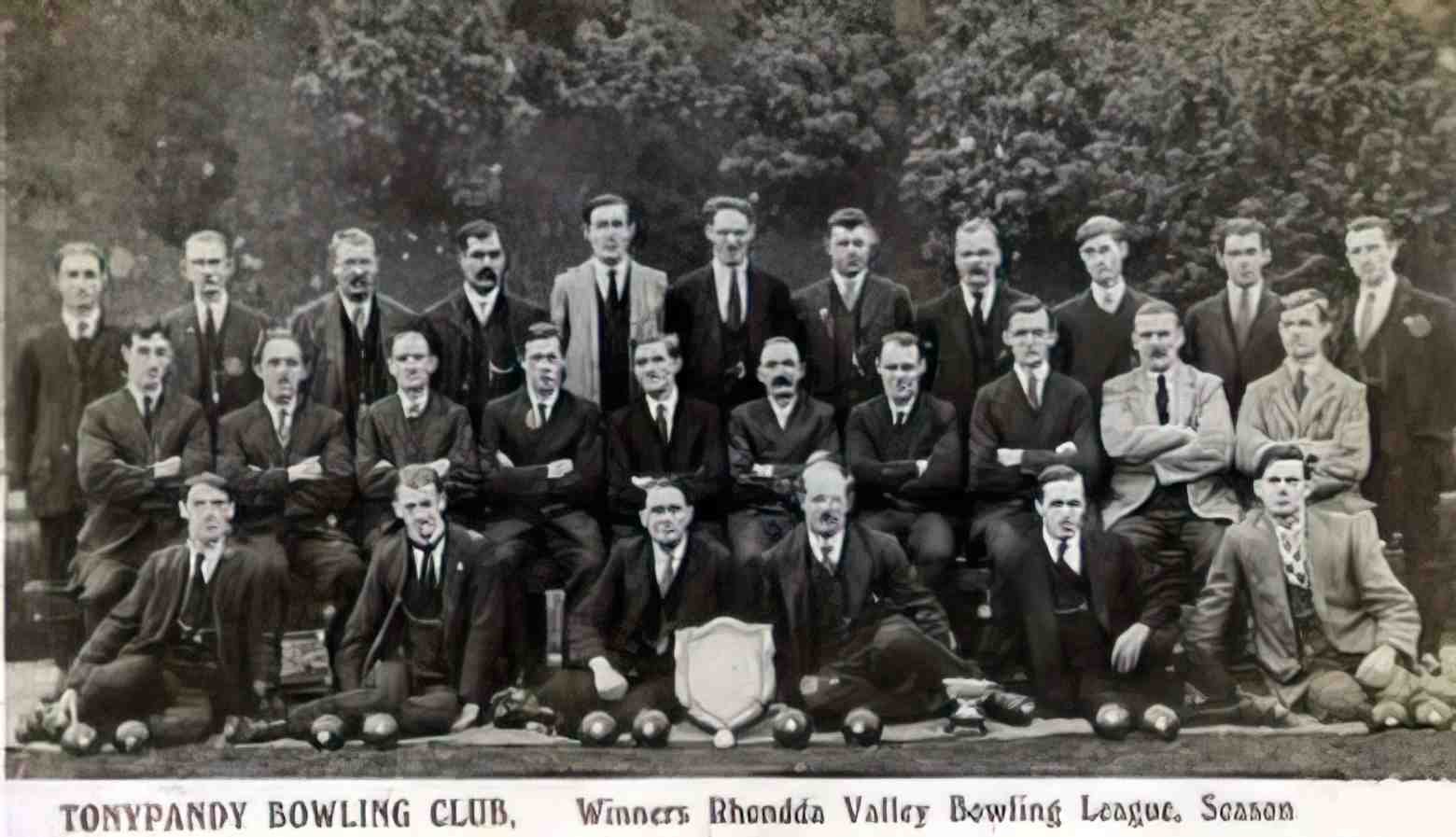 Glamorganshire Rhondda Tonypandy Bowling Club 1920 Vintage A4 Photo Print