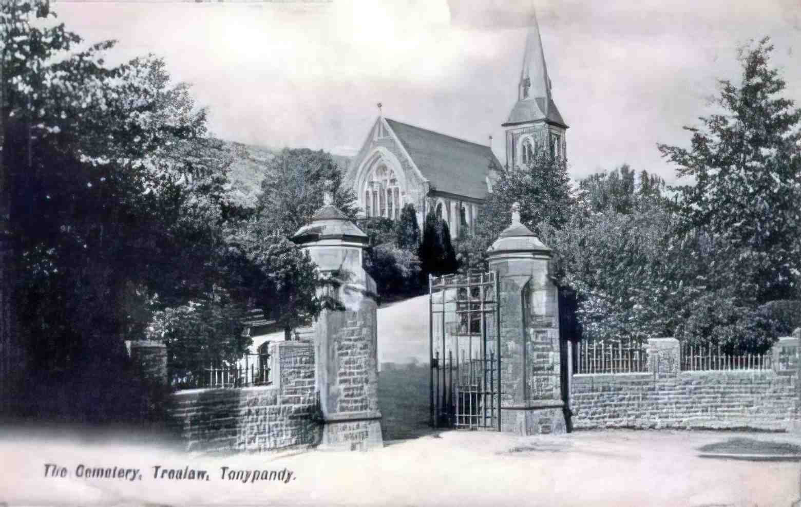 Glamorganshire Rhondda Trealaw Cemetery 1900s Vintage A4 Photo Print
