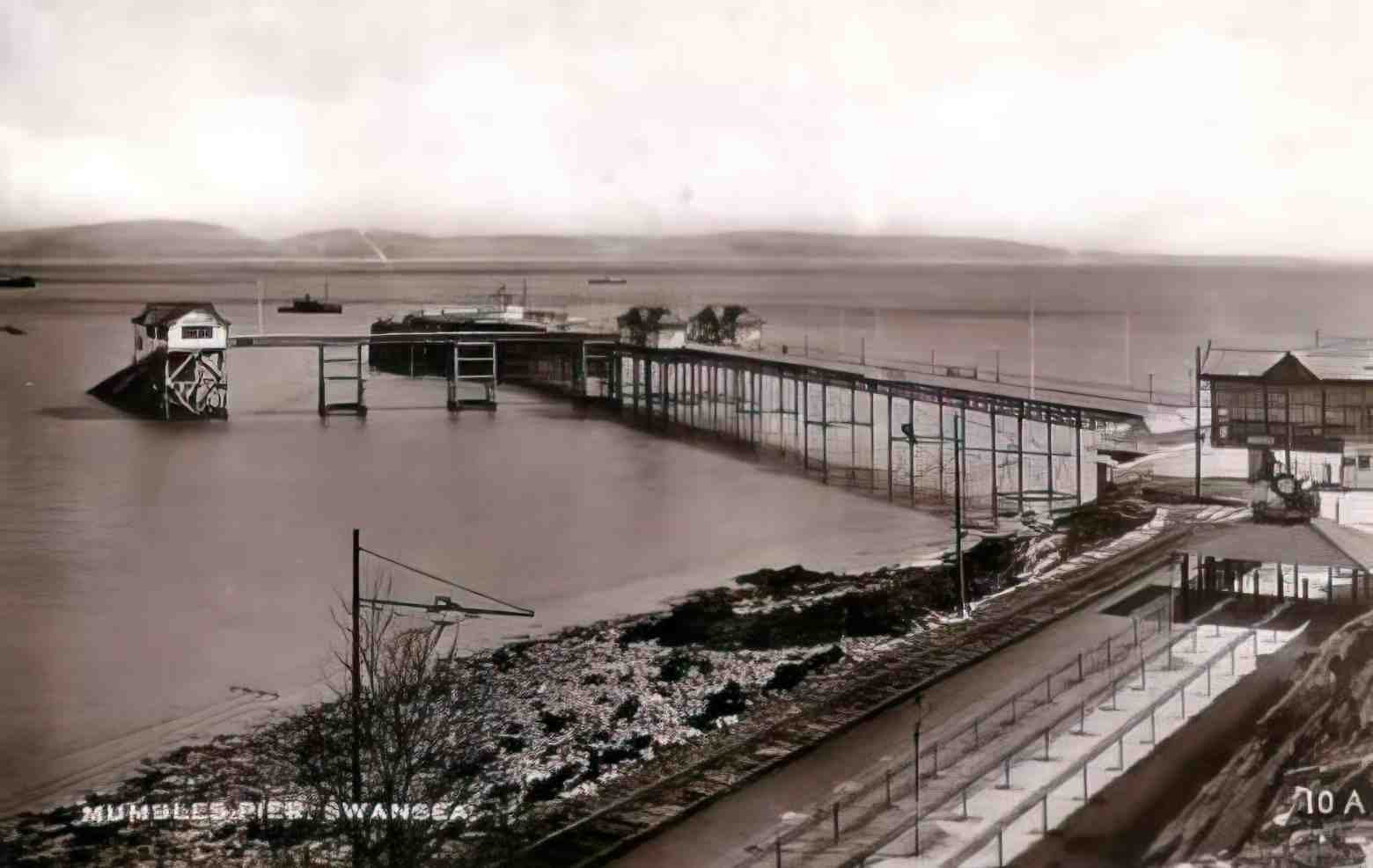 Glamorganshire Swansea Mumbles Pier 1930s Vintage A4 Photo Print