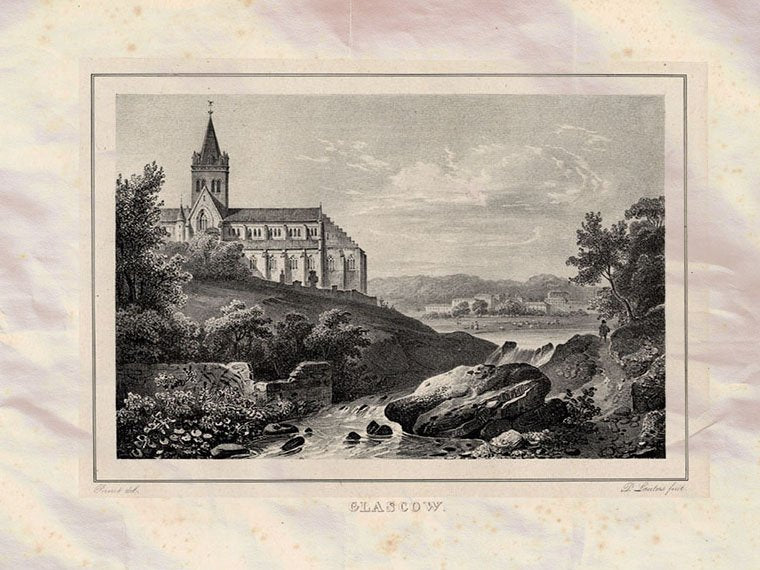 Glasgow Lanarkshire Scotland Pernot 1827 2 Vintage A4 Photo Print