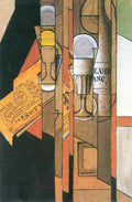 Glasses Newspaper And Wine Bottle Juan Gris Abstract Art A4 Photo Print