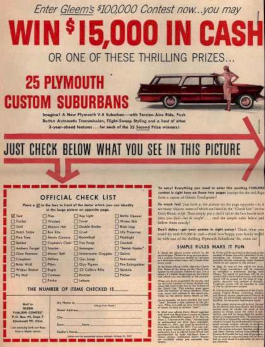 Gleems Contest Plymouth Vintage Retro Advert Ads A4 Photo Print