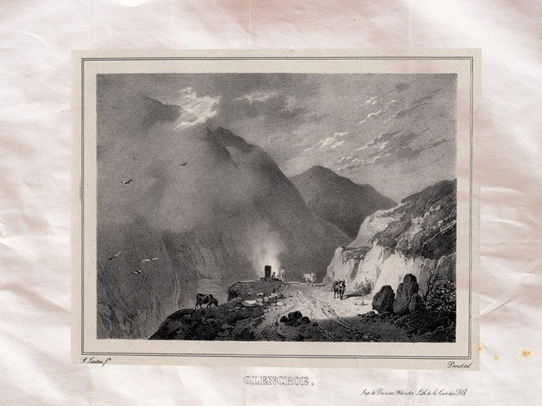 Glencroe Falls Scotland Pernot 1827 2 Vintage A4 Photo Print