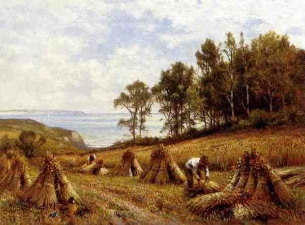 Glendening Alfred Augustus In The Cornfields Near Luccombe Isle Of Wight A4 Photo Print
