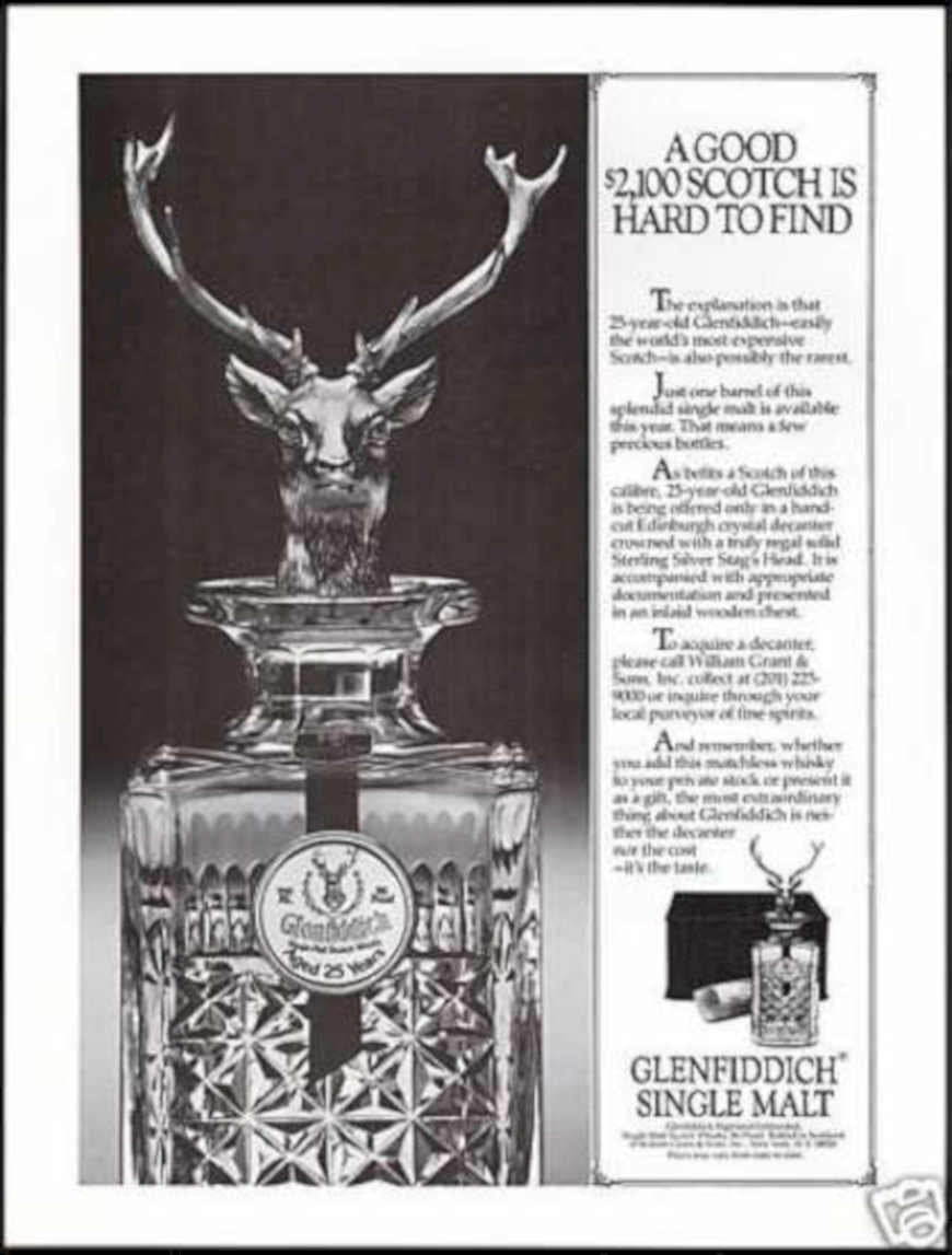 Glenfiddich Scotch Decanter Vintage Retro Advert Ads A4 Photo Print