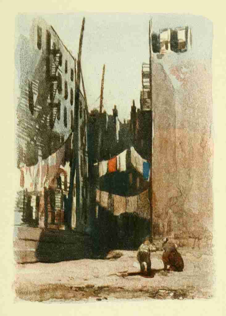 Glimpses of New York 1911 Hanging Washing in Queens A4 Photo Print
