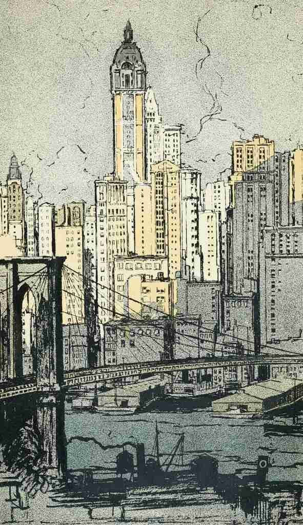 Glimpses of New York 1911 New York Skyline A4 Photo Print