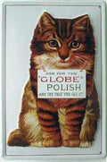 Globe Kitten Polish Vintage Retro Advert Ads A4 Photo Print