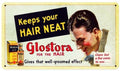 Glostora For The Hair barber advert A4 Photo Print