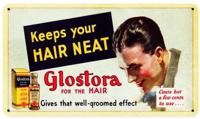 Glostora For The Hair barber advert A4 Photo Print
