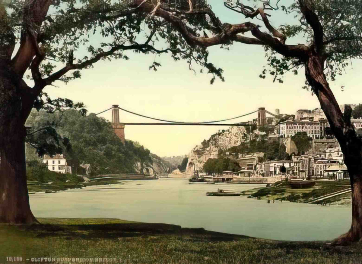 Gloucestershire Bristol Clifton Suspension Bridge Vintage A4 Photo Print