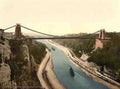 Gloucestershire Bristol Clifton Suspension Bridge from the North Vintage A4 Photo Print