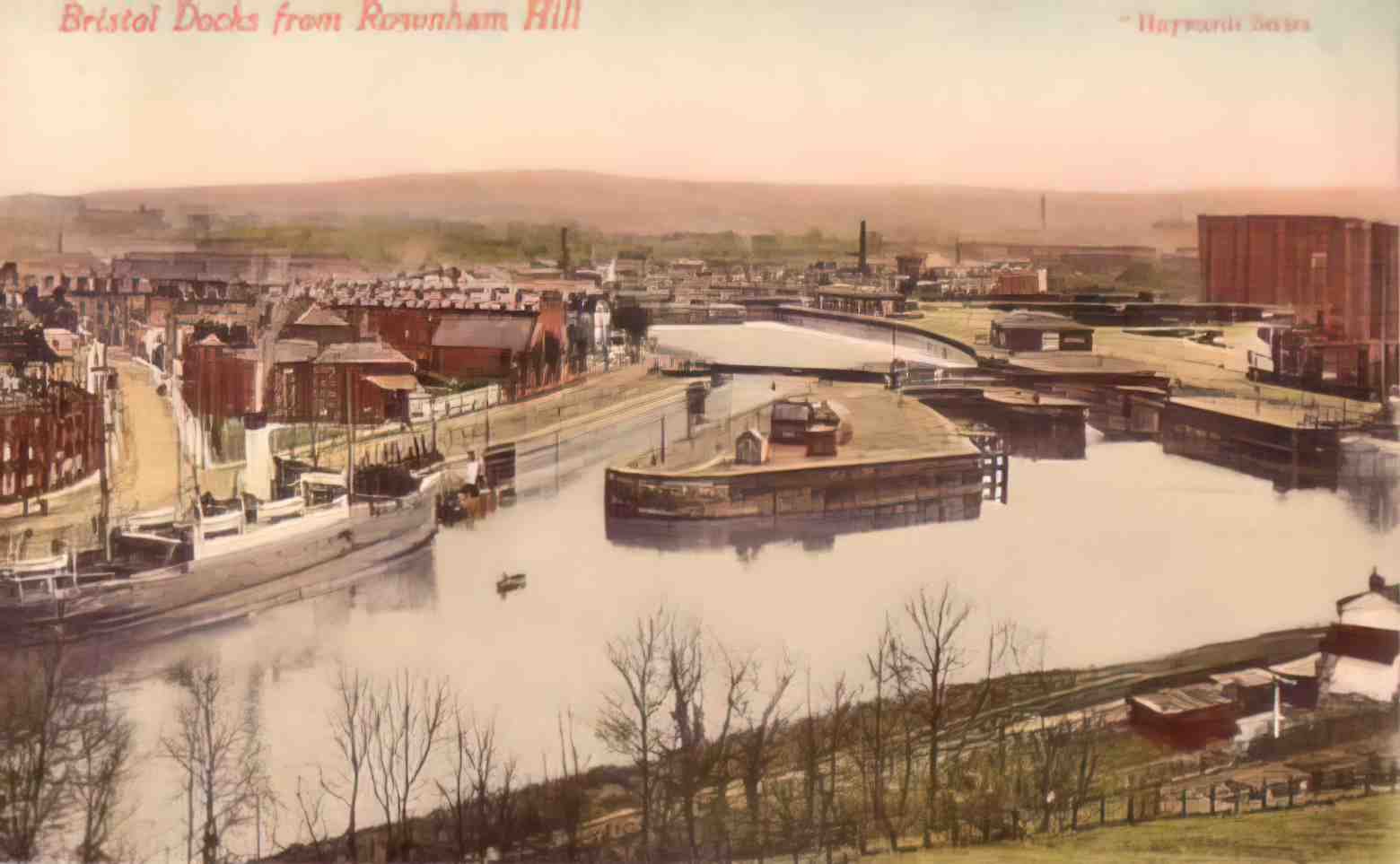 Gloucestershire Bristol Docks from Rownham Hill Vintage A4 Photo Print