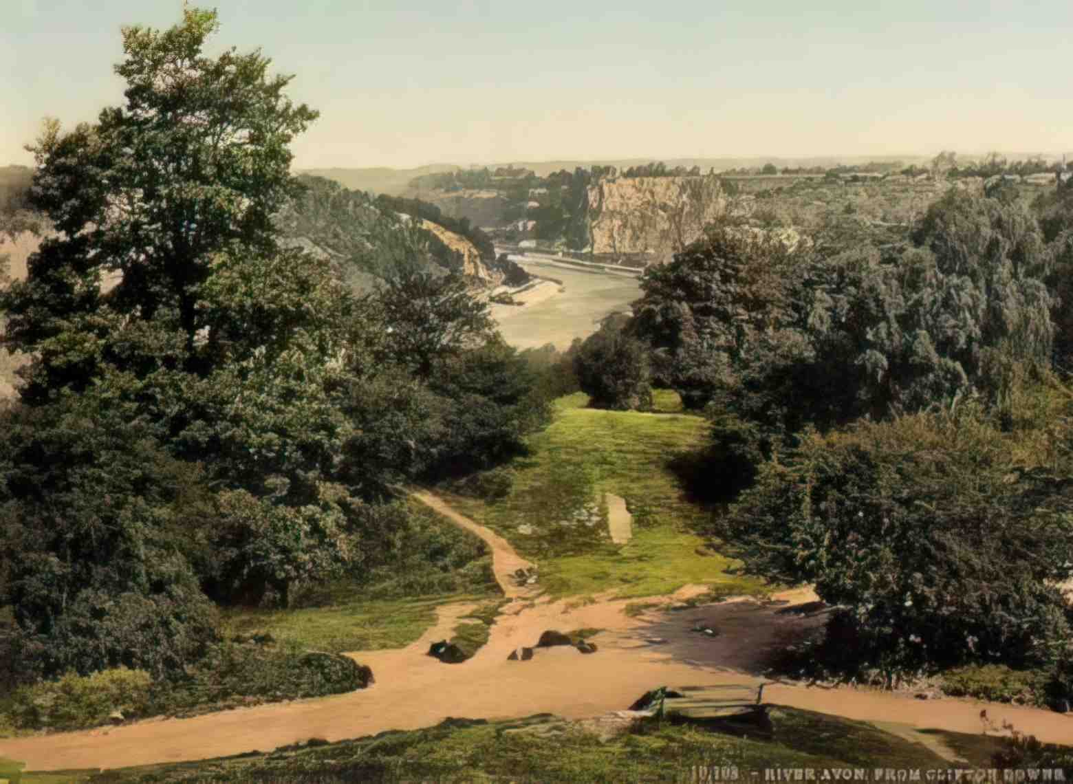 Gloucestershire Bristol River Avon from Clifton Downs Vintage A4 Photo Print