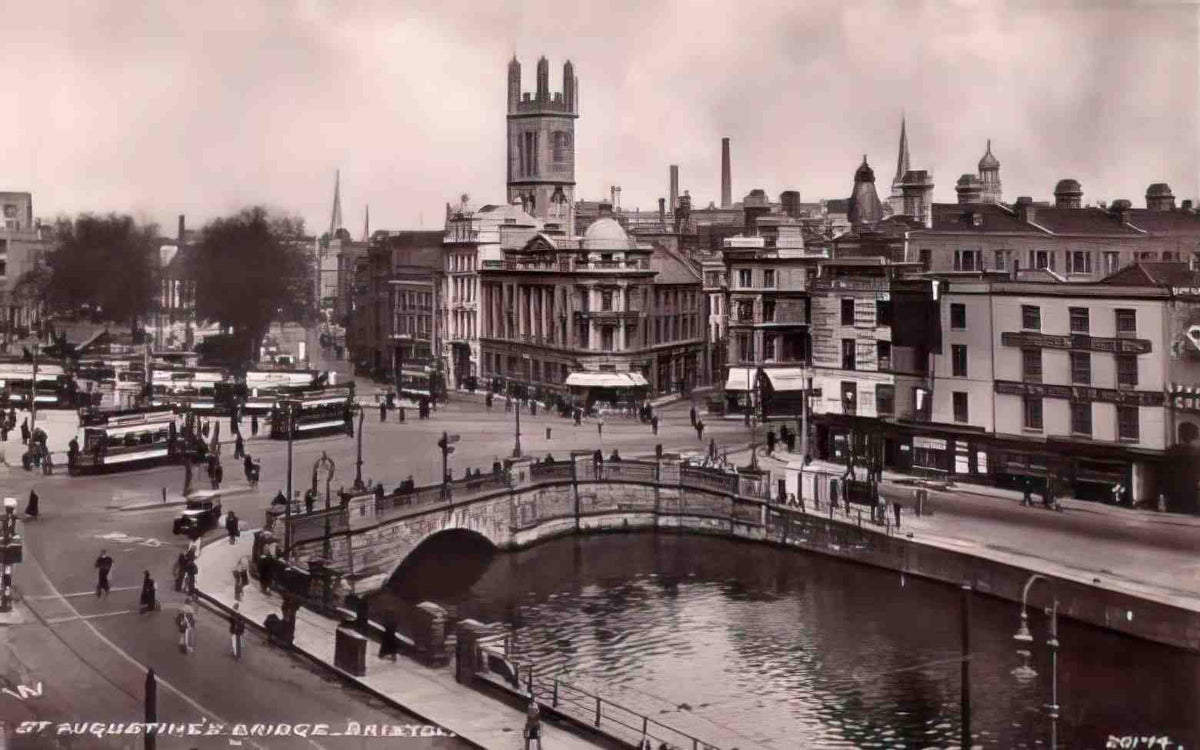 Gloucestershire Bristol St Augustines Bridge Vintage A4 Photo Print