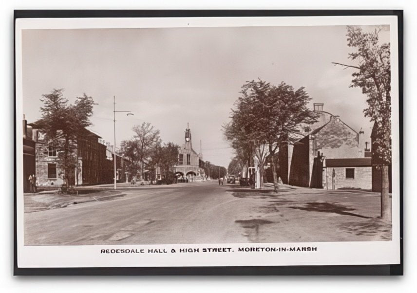 Gloucestershire Moretoninmarsh Redesdale Hall & High Street Vintage A4 Photo Print