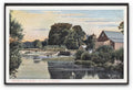 Gloucestershire Welfordonavon Water Mill & Waterfall Weir Rural Vintage A4 Photo Print
