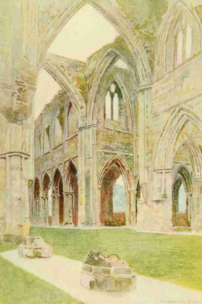 Goble Warwick 1862 1943 Greater Abbeys of England 1908 Tintern Abbey Interior A4 Photo Print