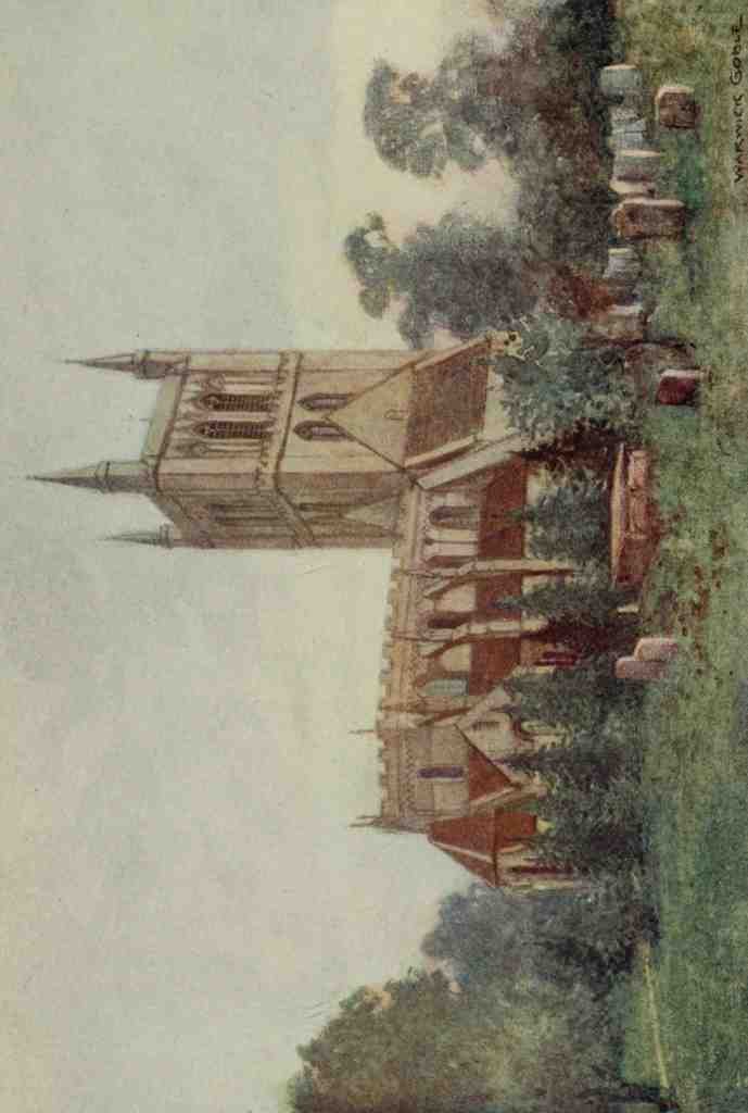 Goble Warwick Abbeys England 1908 Pershore Abbey A4 Photo Print