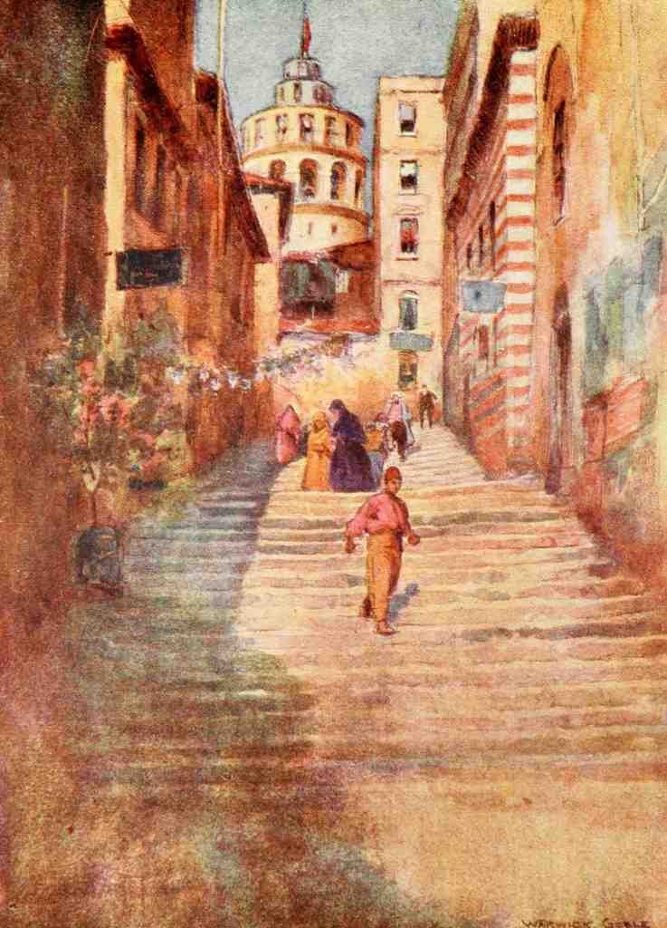 Goble Warwick Constantinople 1906 A Step Street In Galata A4 Photo Print