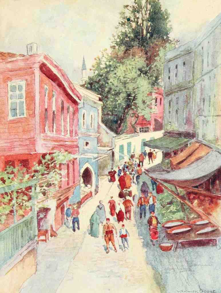 Goble Warwick Constantinople 1906 Street Scene In Top Khaneh A4 Photo Print