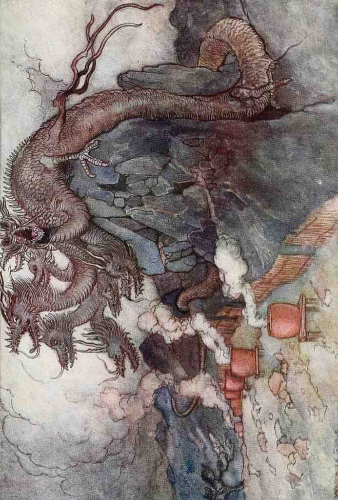 Goble Warwick Green Willow 1910 Dragons A4 Photo Print